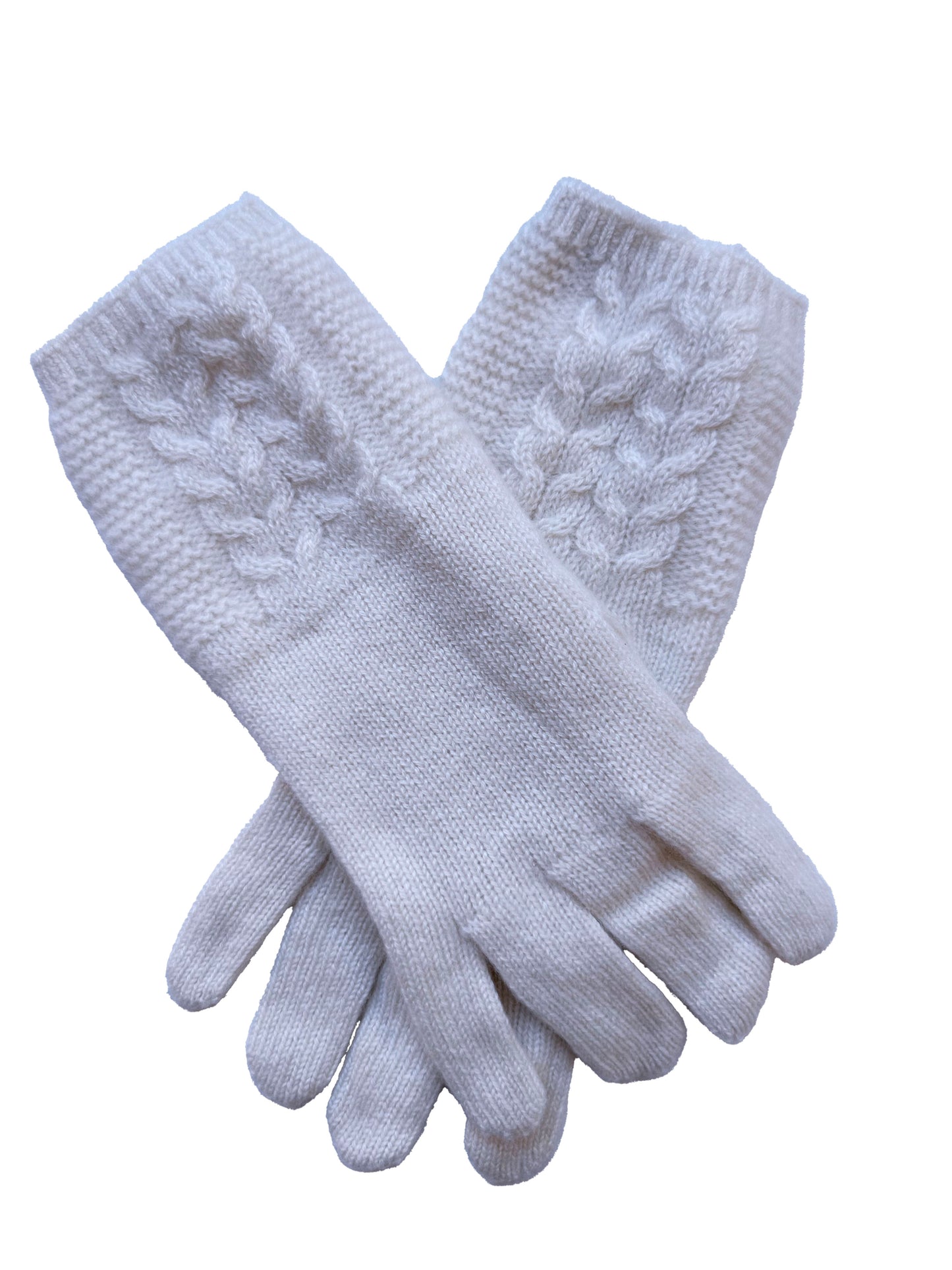 The Ox Haven Cable Gloves Cream Women's