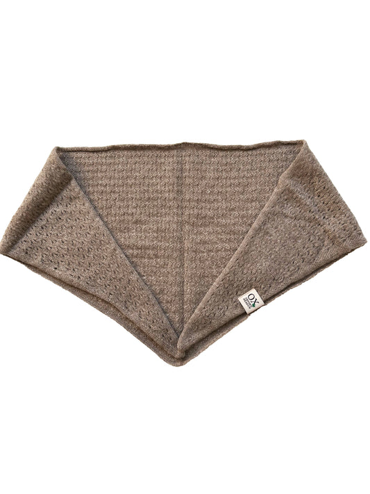 The Ox Haven Triangle Scarf XO-Cable Organic Brown
