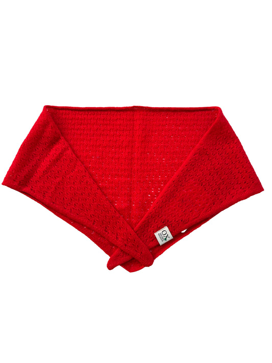 The Ox Haven Triangle Scarf XO-Cable Red