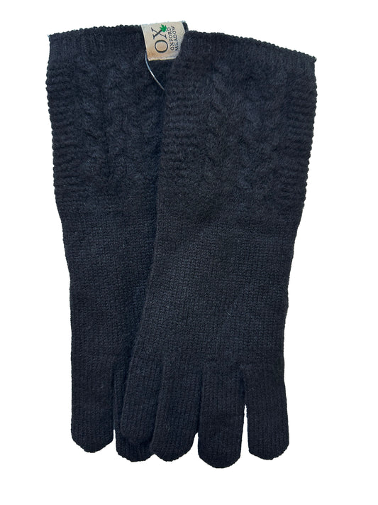 The Ox Haven Cable Gloves Noir Women's