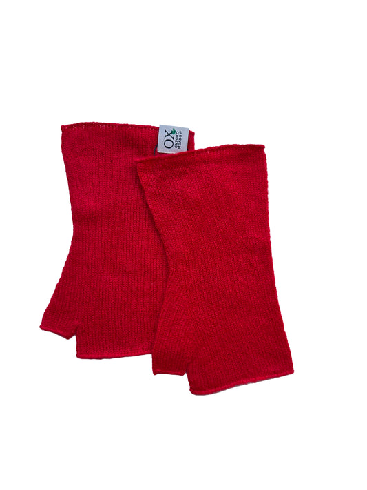 The Ox Haven Fingerless Gloves Red Short Unisex