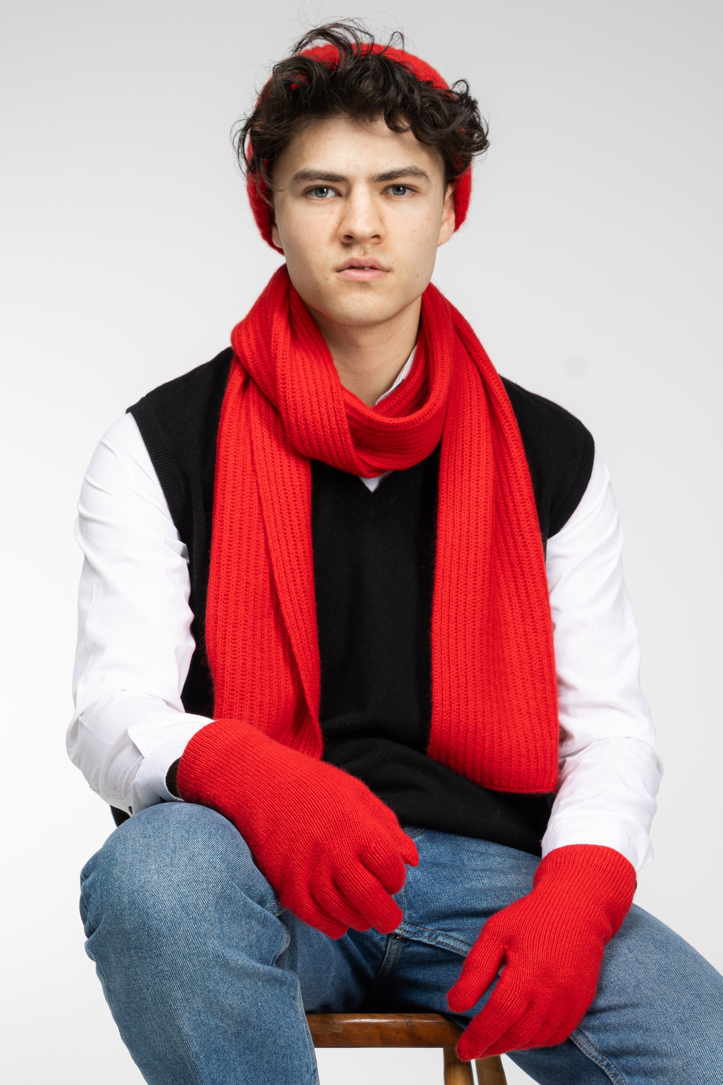 The Ox Haven Beanie Chunky Red Unisex