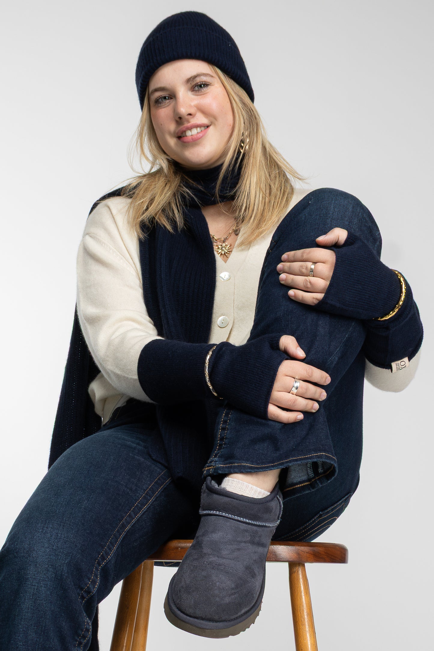 The Ox Haven Scarf Navy Unisex