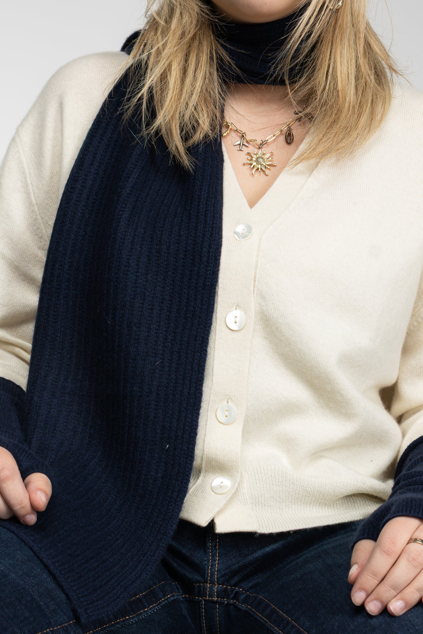 The Ox Haven Scarf Navy Unisex