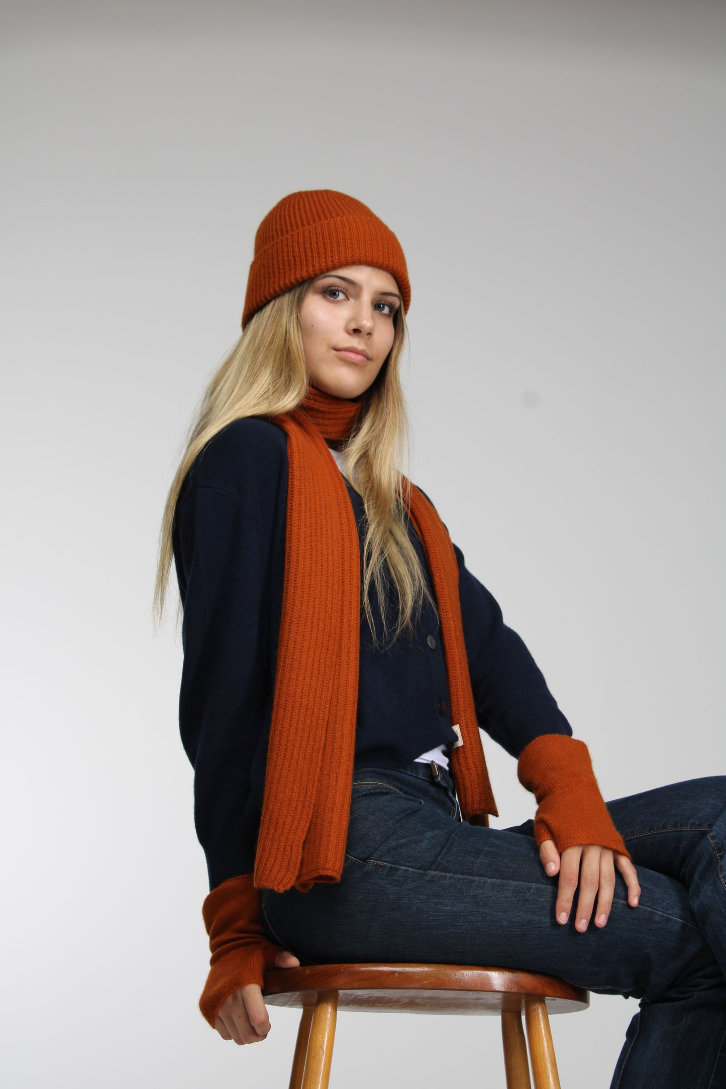 The Ox Haven Fingerless Gloves Deep Copper Short Unisex