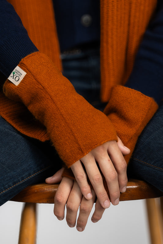 The Ox Haven Fingerless Gloves Deep Copper Short Unisex